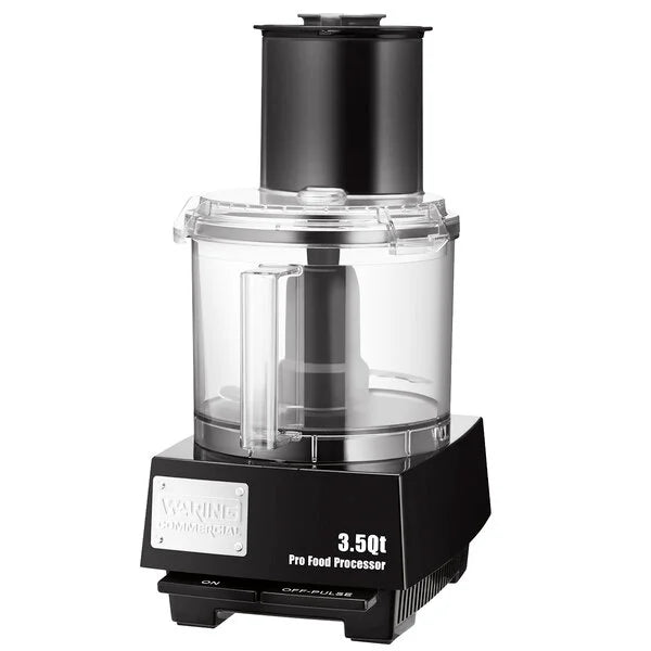 Waring WFP14S 3.5 Qt. Clear Batch Bowl Food Processor with Vegetable Prep Lid Chute and 4 Discs - 1 hp