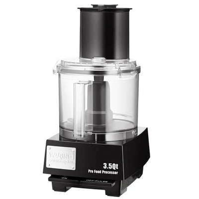 Waring WFP14S 3.5 Qt. Clear Batch Bowl Food Processor with Vegetable Prep Lid Chute and 4 Discs - 1 hp