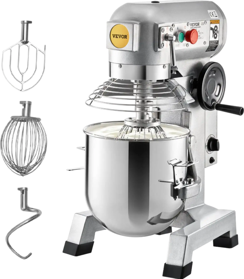 Vevor 20 Qt Commercial Food Mixer — 750W, 3-Speed, Stainless Steel