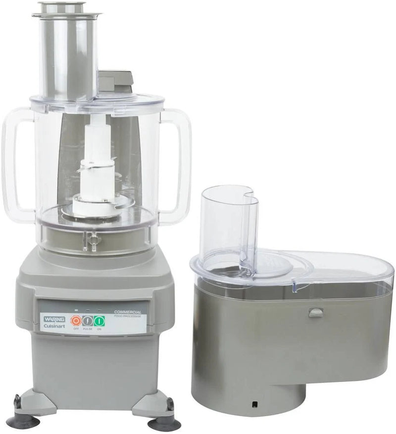 Waring FP2200 Combination Food Processor with 6 Qt. Clear Bowl, Continuous Feed & 2 Discs - 3/4 hp